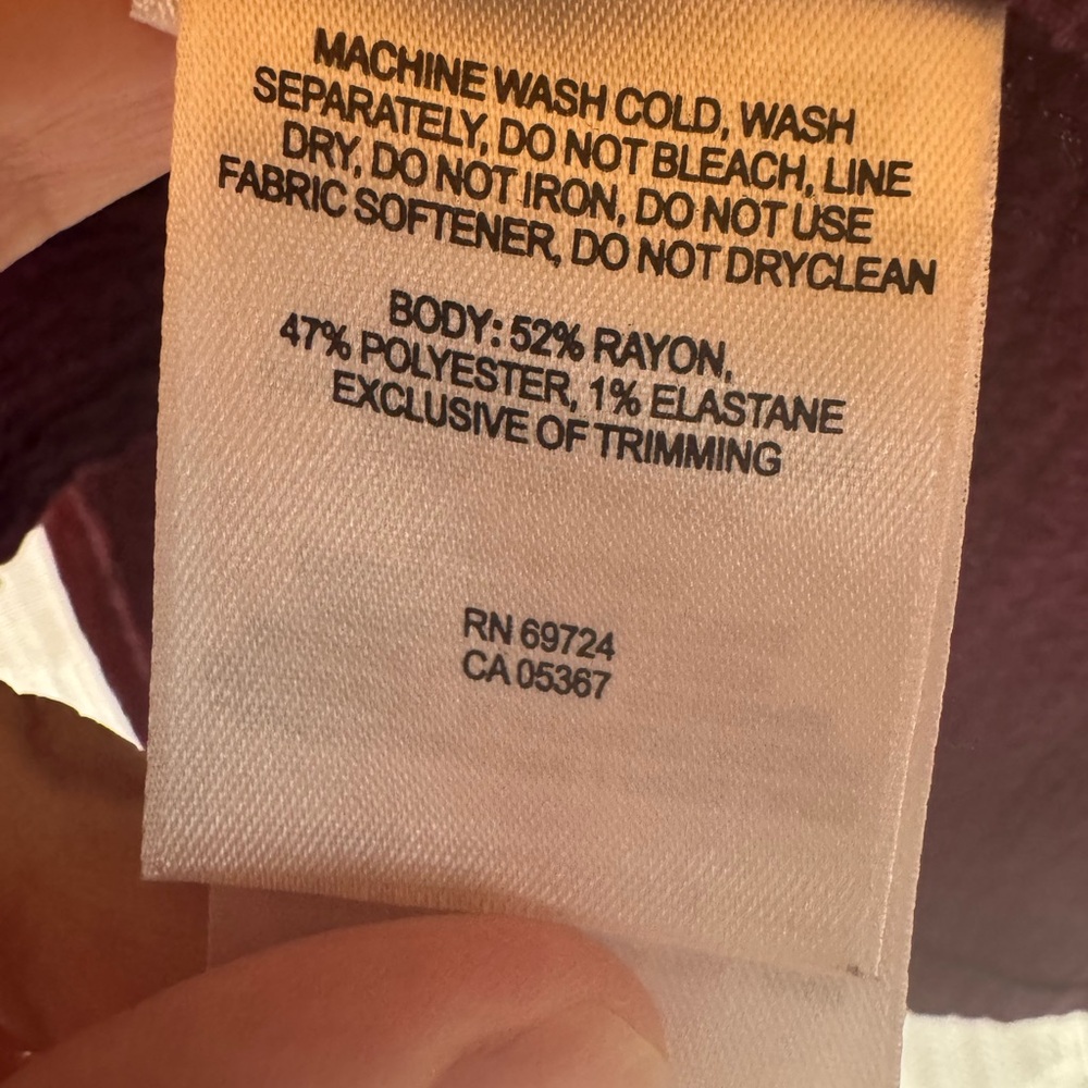 Columbia women’s Burgundy Rayon Blend boho casual Top size Large - Picture 5 of 8